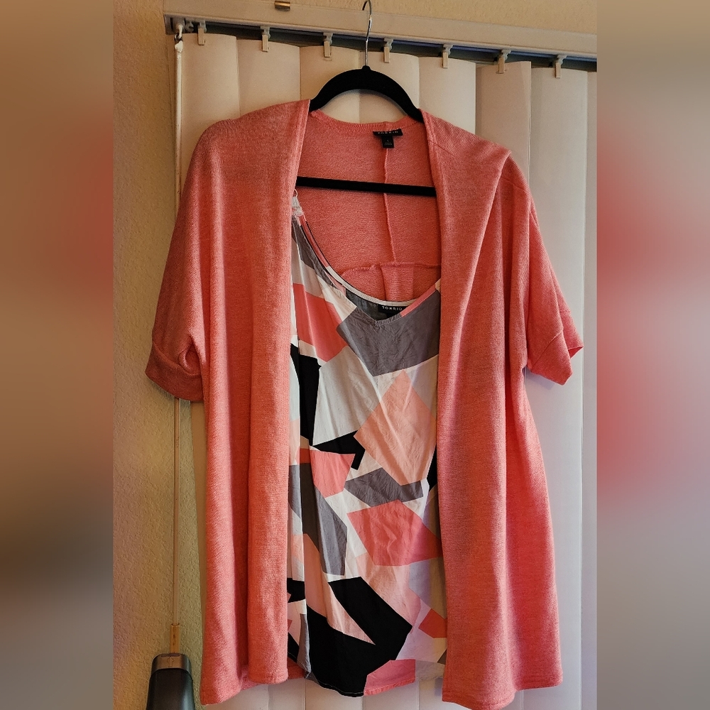Torrid size 1 set tank blouse with sweater